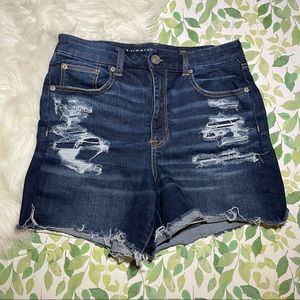 American Eagle Curvy Hi-Rise Shortie Denim Shorts